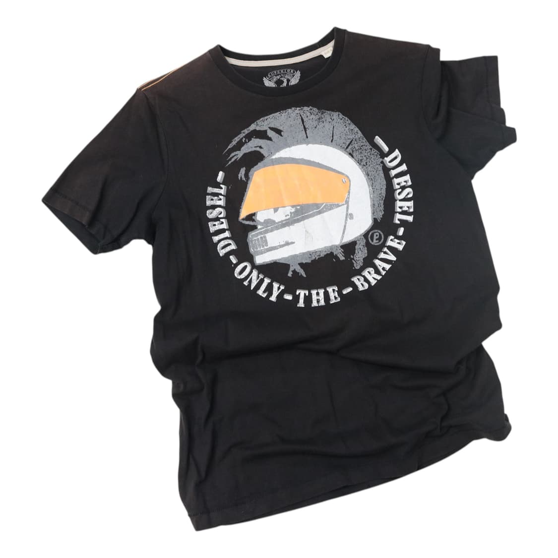 디젤 빈티지 온리 더 브레이브 헬멧 그래픽 반팔 티셔츠 (S) 상품이미지1