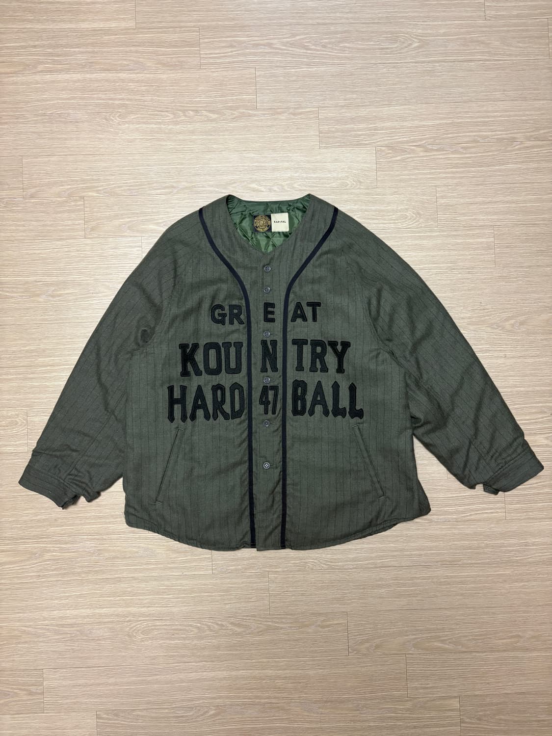 캐피탈 퀼팅 베이스볼 울 자켓 상품이미지1