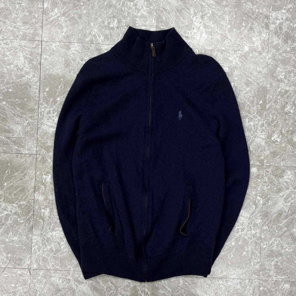 폴로 랄프로렌 신형 메리노 울100% 네이비 걸즈 집업 져지(S) 상품이미지2