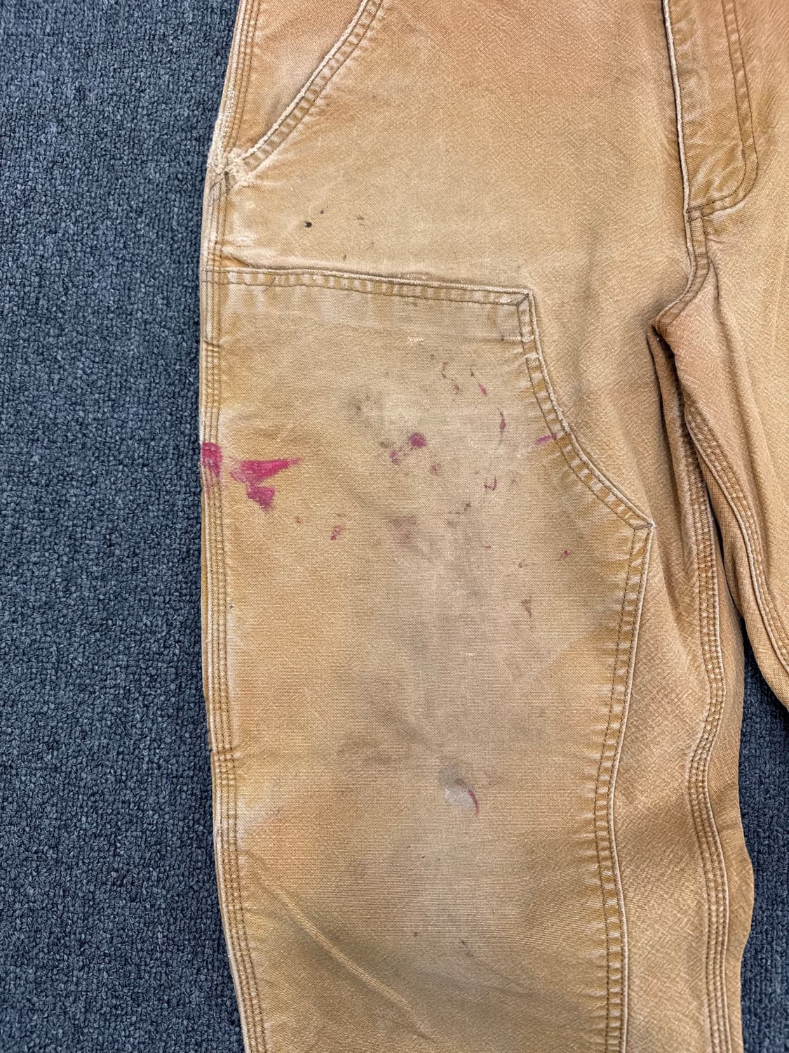 34)칼하트 빈티지 베이지 더블니 워크팬츠 상품이미지5