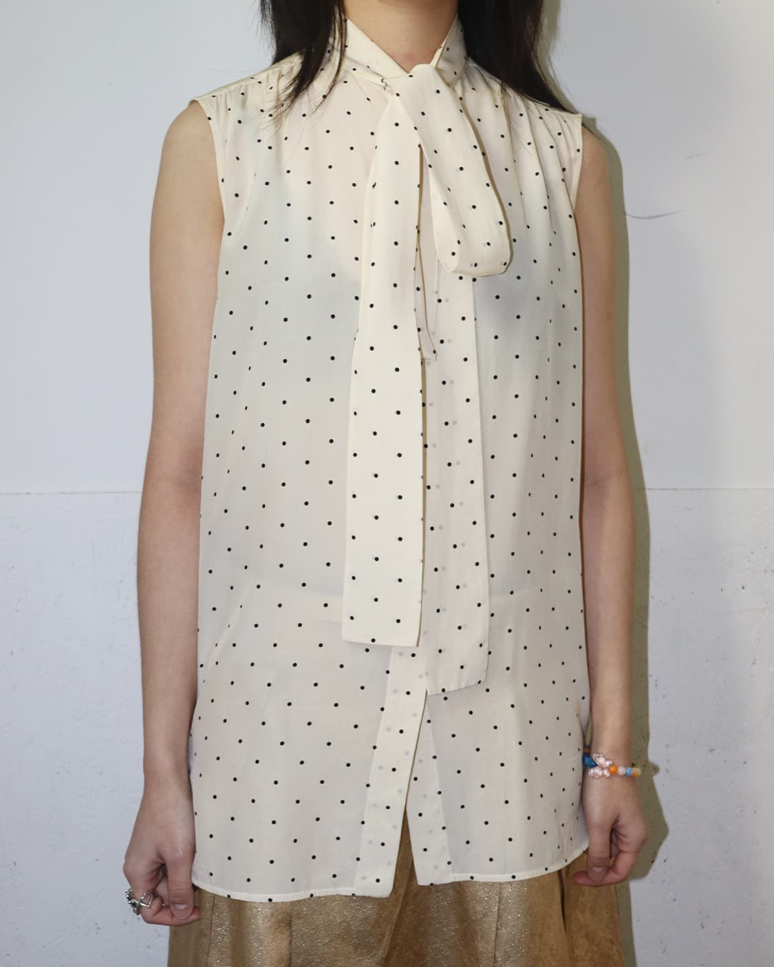 셀린느 by 피비 파일로 도트 타이 실크 블라우스 상품이미지3