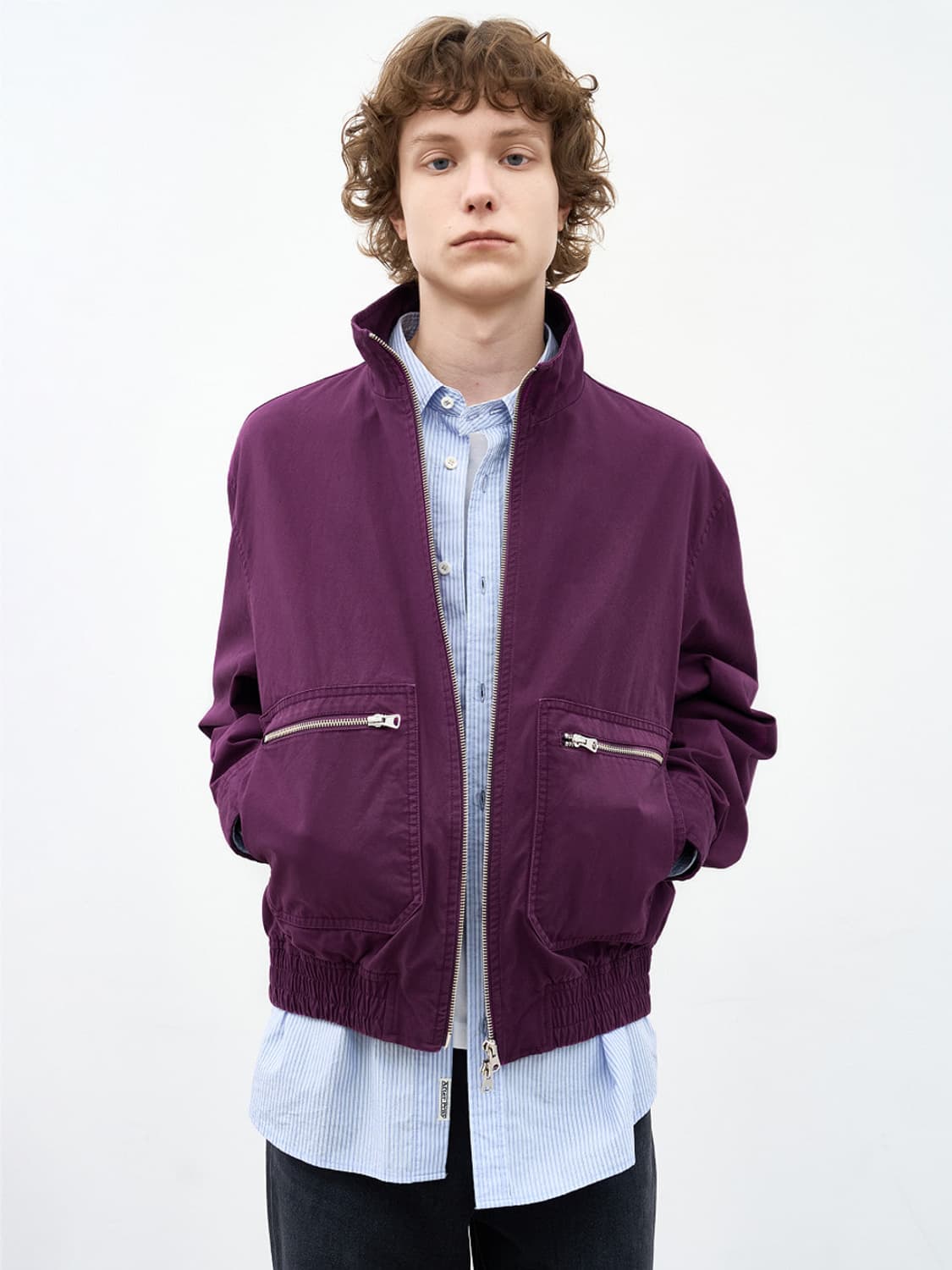 에프터프레이 벨라 집업 워시드 블루종 퍼플 M 상품이미지1