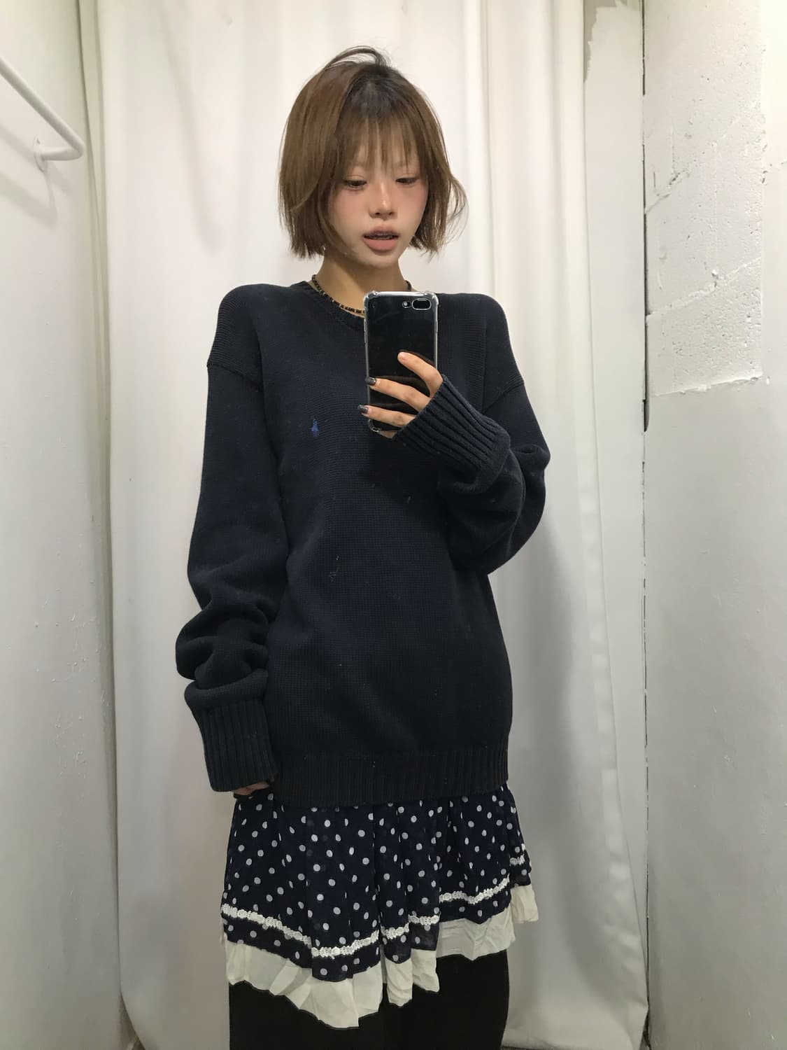 폴로 랄프로렌 네이비 코튼 니트  상품이미지1