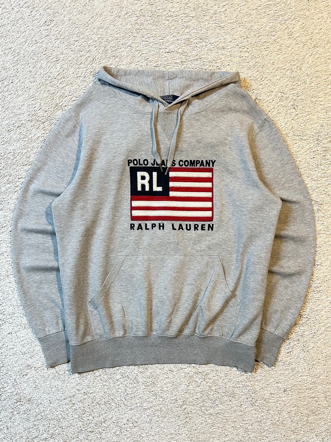 폴로 랄프로렌 성조기 후드티 그레이 상품이미지1