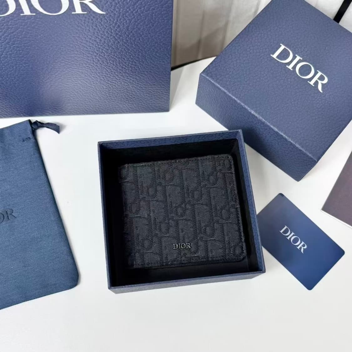 디올 컴팩트 코인 지갑 & 블랙 디올 오블리크 자카드 상품이미지3