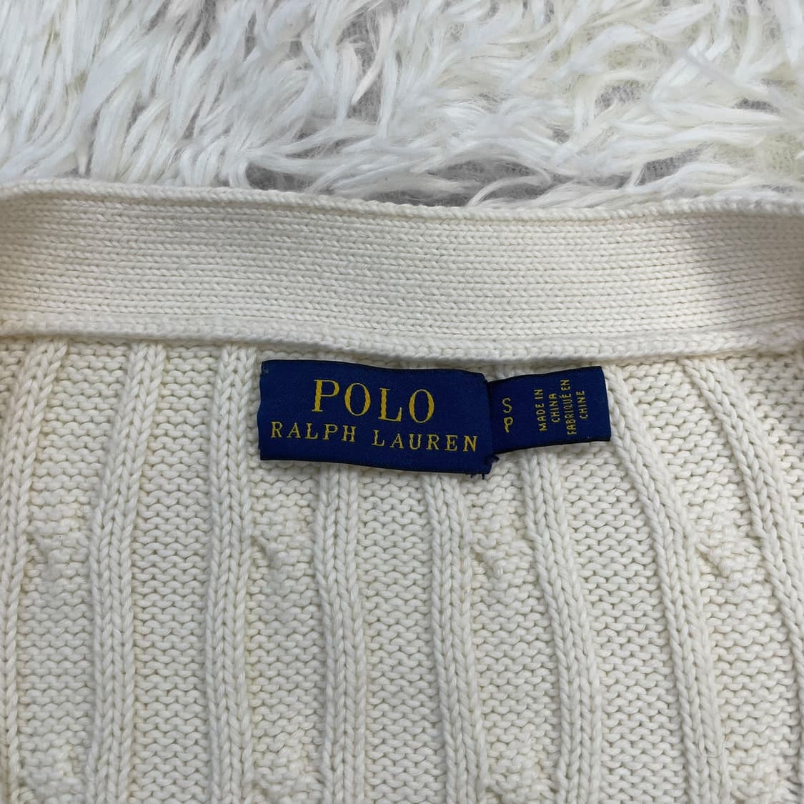 폴로 랄프로렌 포니 로고 케이블 니트 가디건 아이보리 상품이미지4