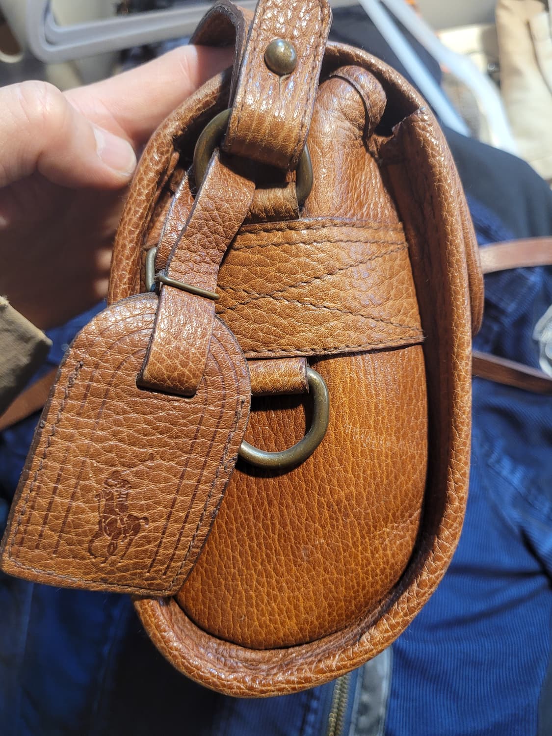 폴로 랄프로렌 빈티지 레더 크로스백 브라운 상품이미지8