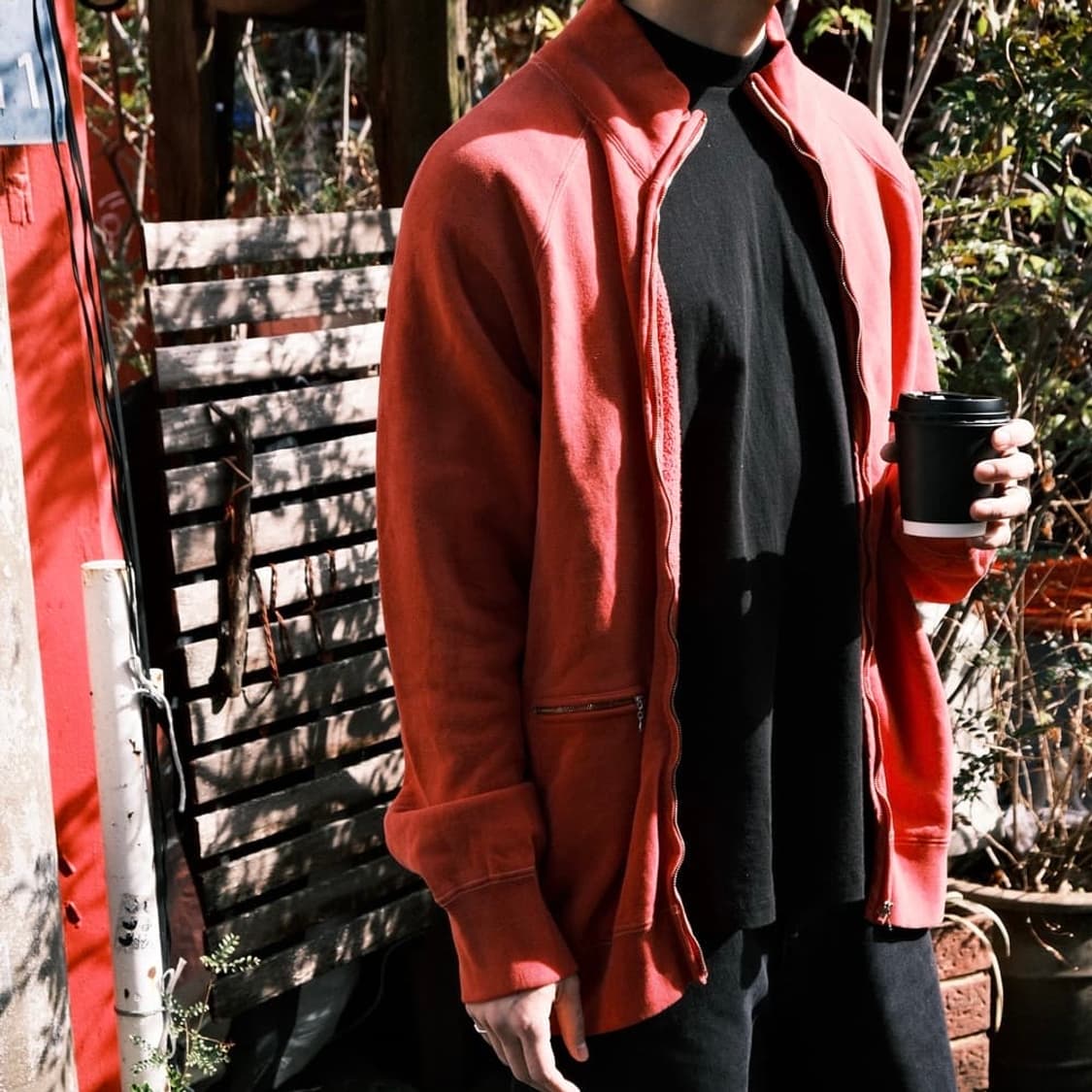 [2]마티앤선즈 빈티지 레드 스웻 집업 상품이미지3