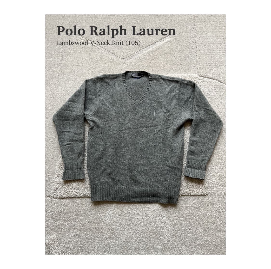 폴로 랄프로렌 100% 램스울 브이넥 니트 (105) 상품이미지1