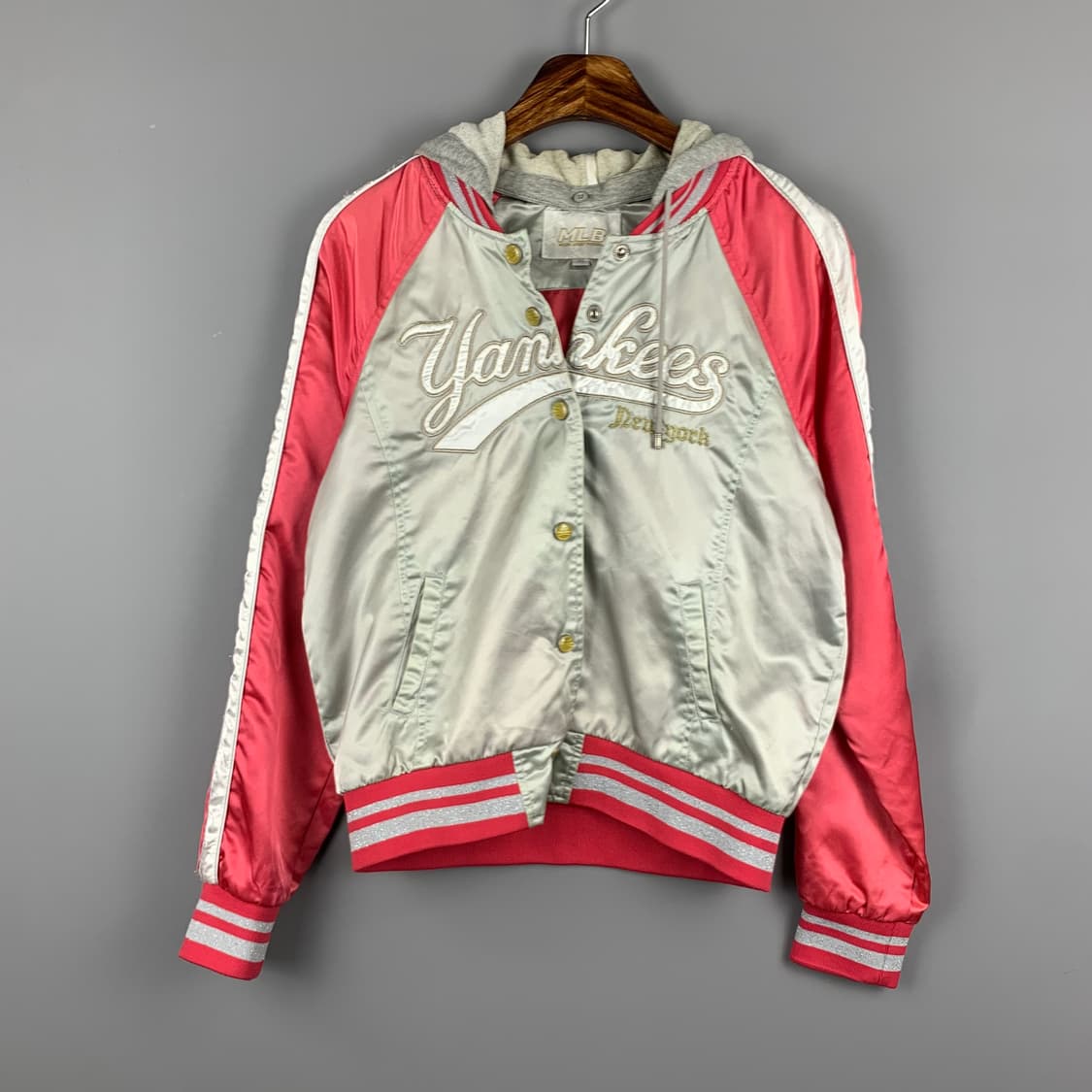 MLB 뉴욕양키스 나그랑 새틴 바시티 자켓 상품이미지2