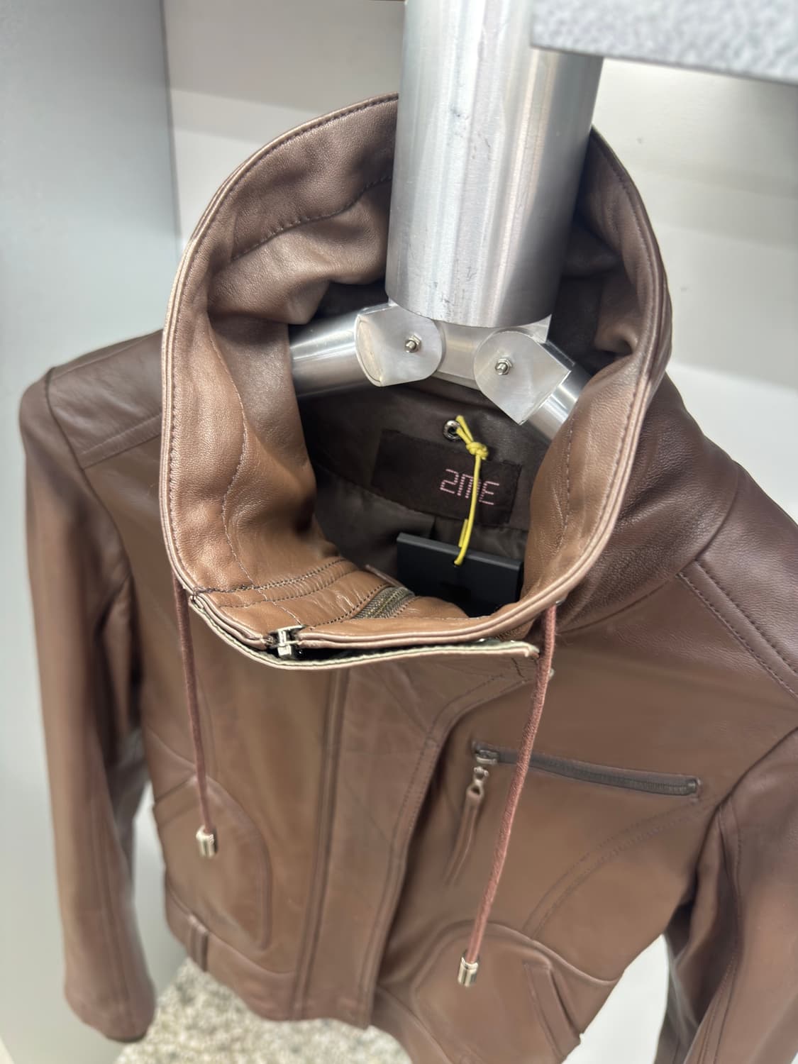 High-neck lamb leather jacket 상품이미지1