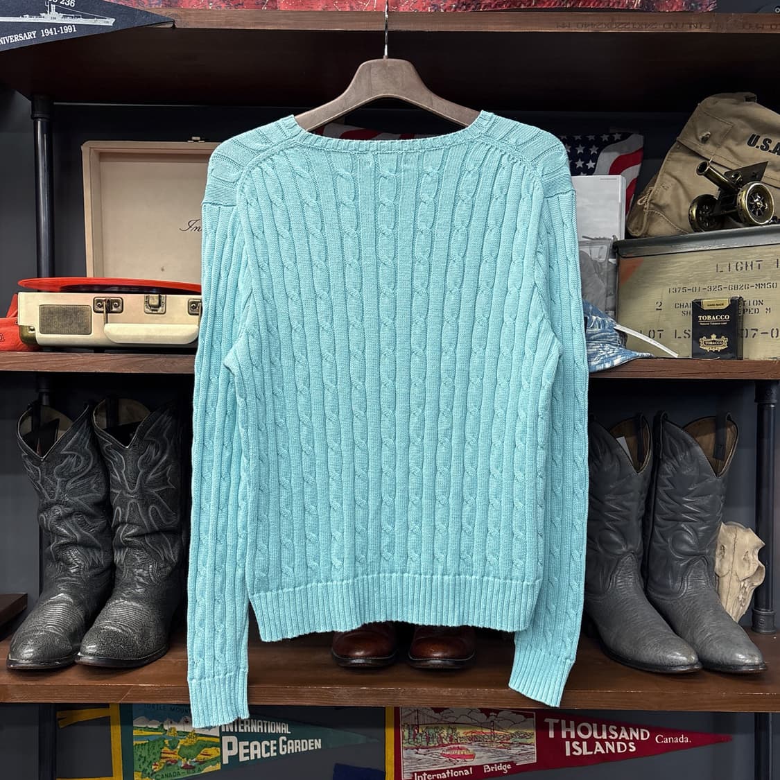 신형라벨 폴로 랄프로렌 케이블 코튼니트 스웨터 민트 N1049 상품이미지2