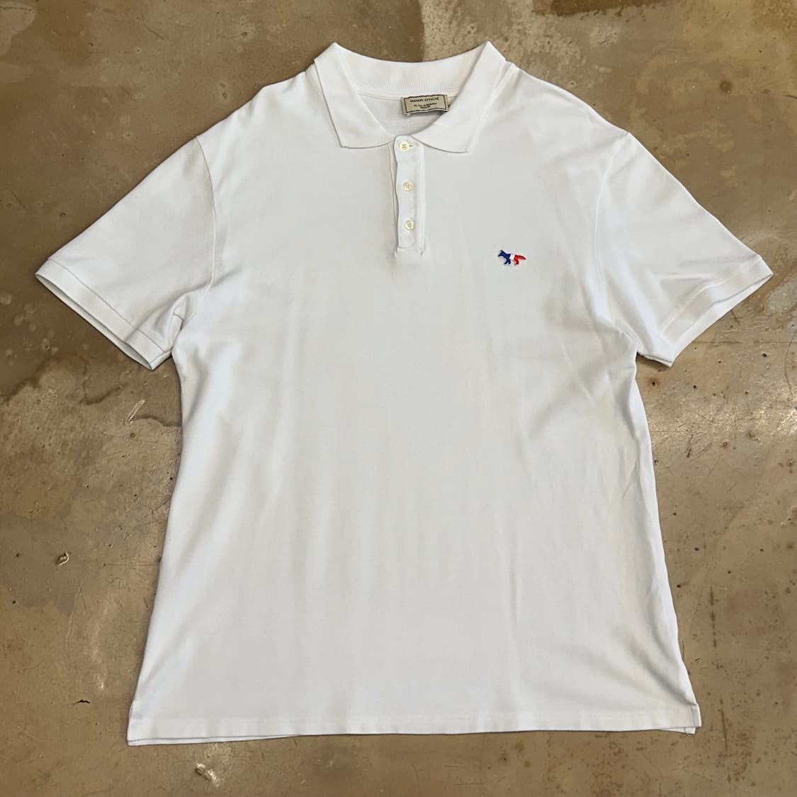 XL 메종키츠네 트리컬러 폭스 화이트 카라 반팔 티셔츠 상품이미지2