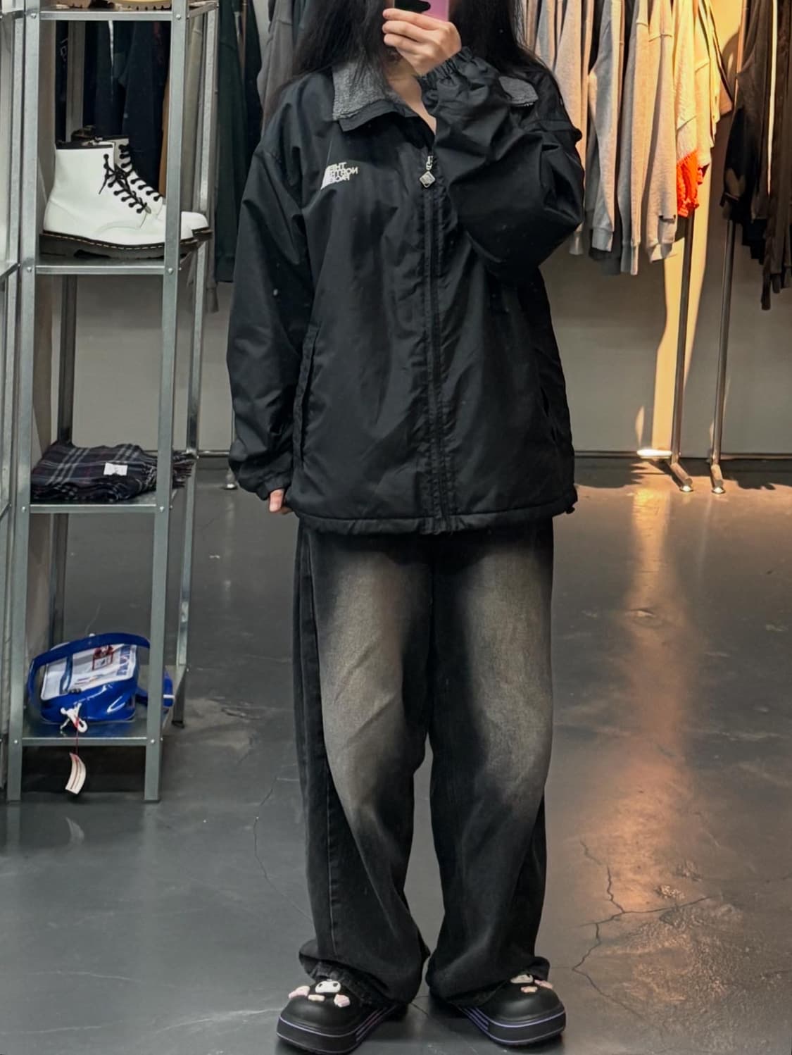 노스페이스 올드스쿨 락 솔리드 블랙 이너 플리스 재킷 A1349 상품이미지1
