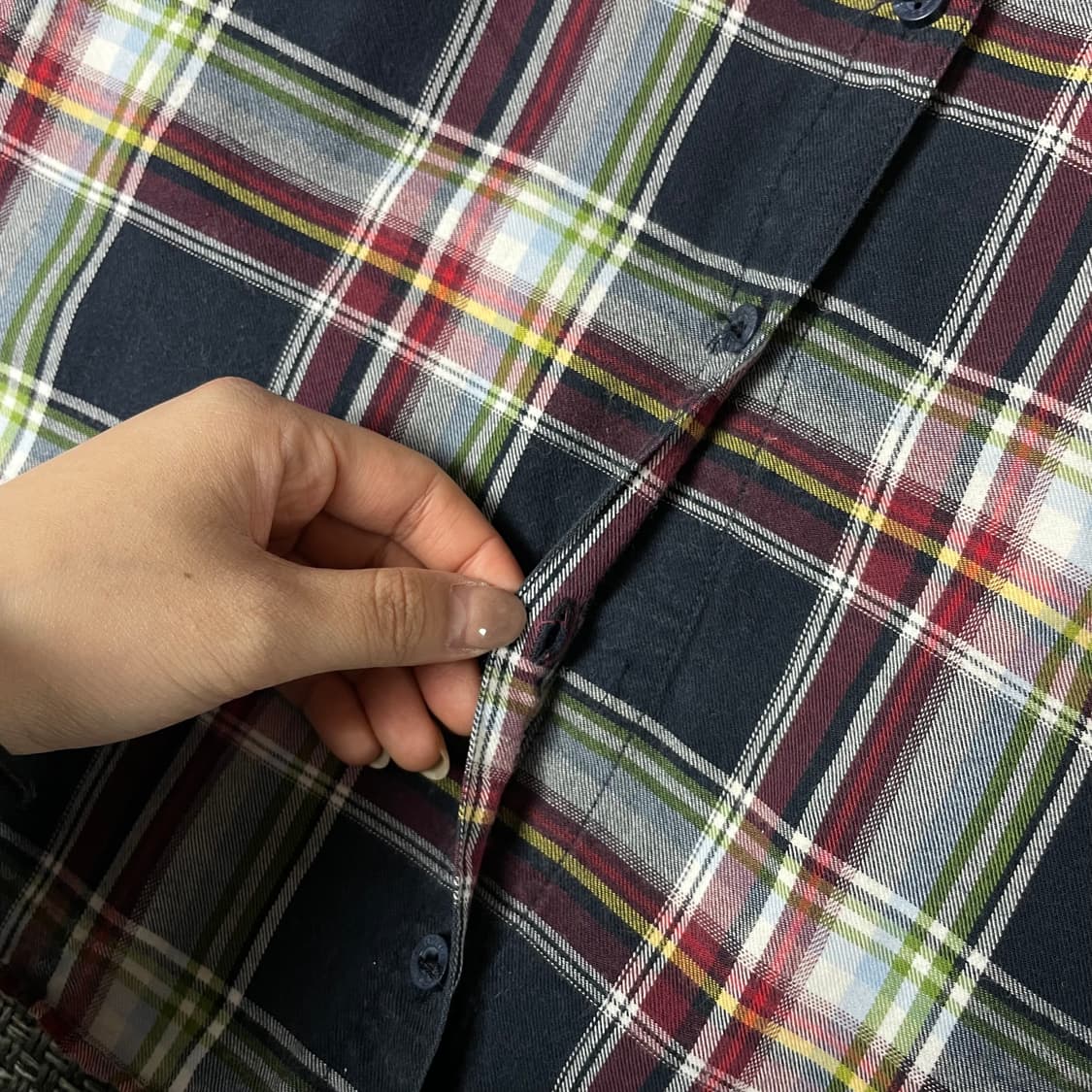 타미힐피거 키즈 네이비 레드 멀티배색 체크 긴팔 셔츠 10 상품이미지5