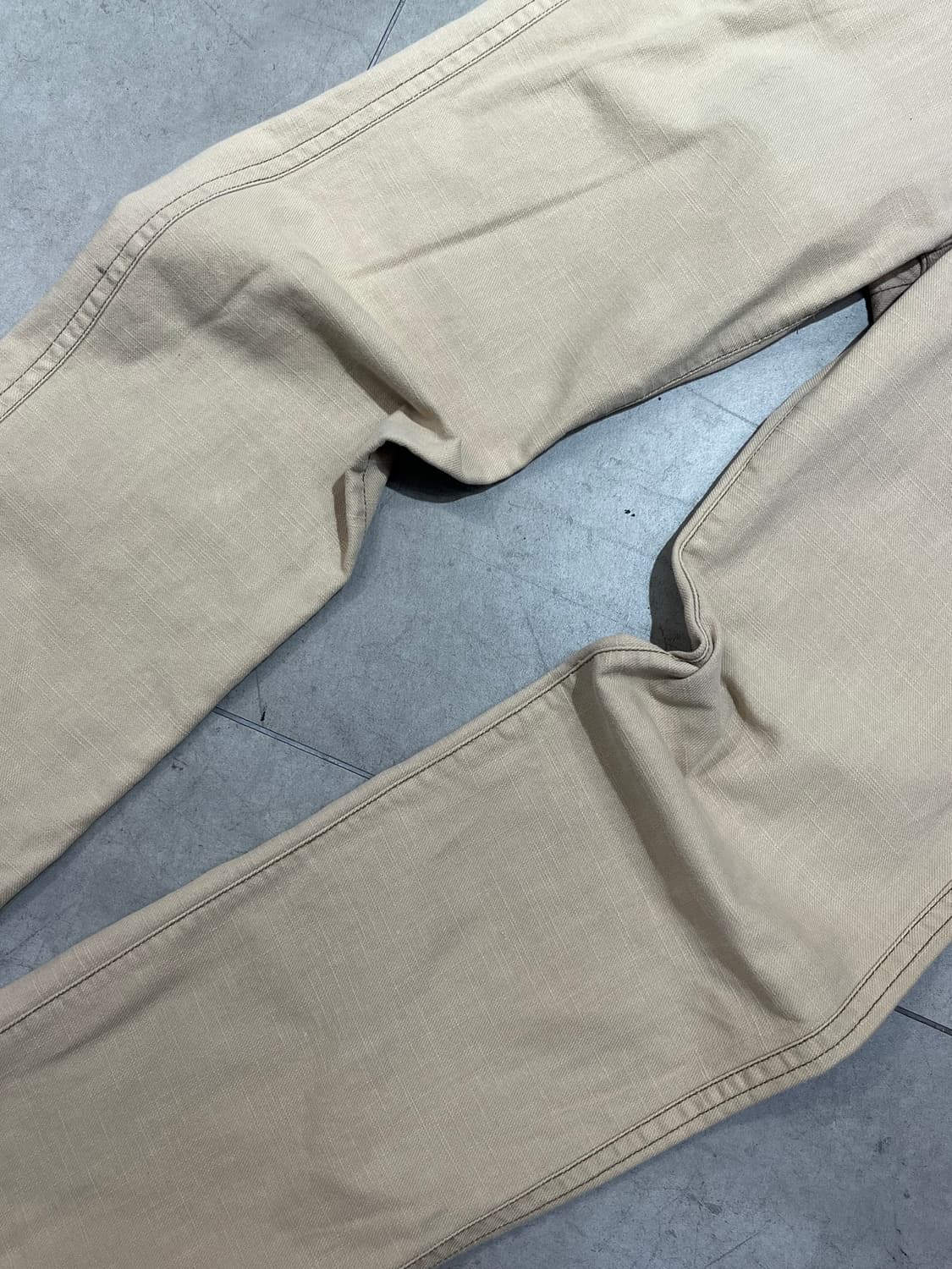 Drug store 박쥐 돼지 자수 베이지 코튼 와이드  팬츠 상품이미지8