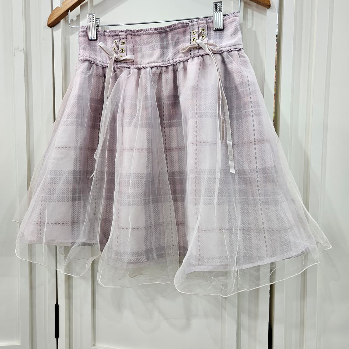 Liz Lisa(리즈리사) 파스텔 체크 튤 스커트 상품이미지3