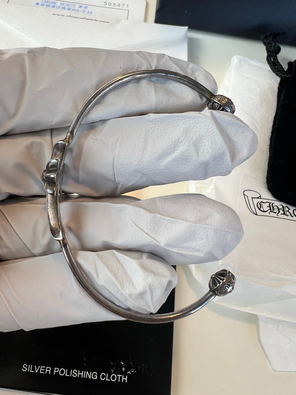 크롬하츠 스키니 타이니 크로스 뱅글 팔찌 상품이미지4