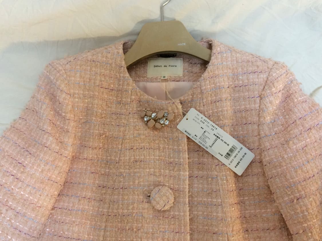 실연쇼콜라티에 사에코 코트 이시하라사토미 핑크 트위드 코트 [새상품] 상품이미지1