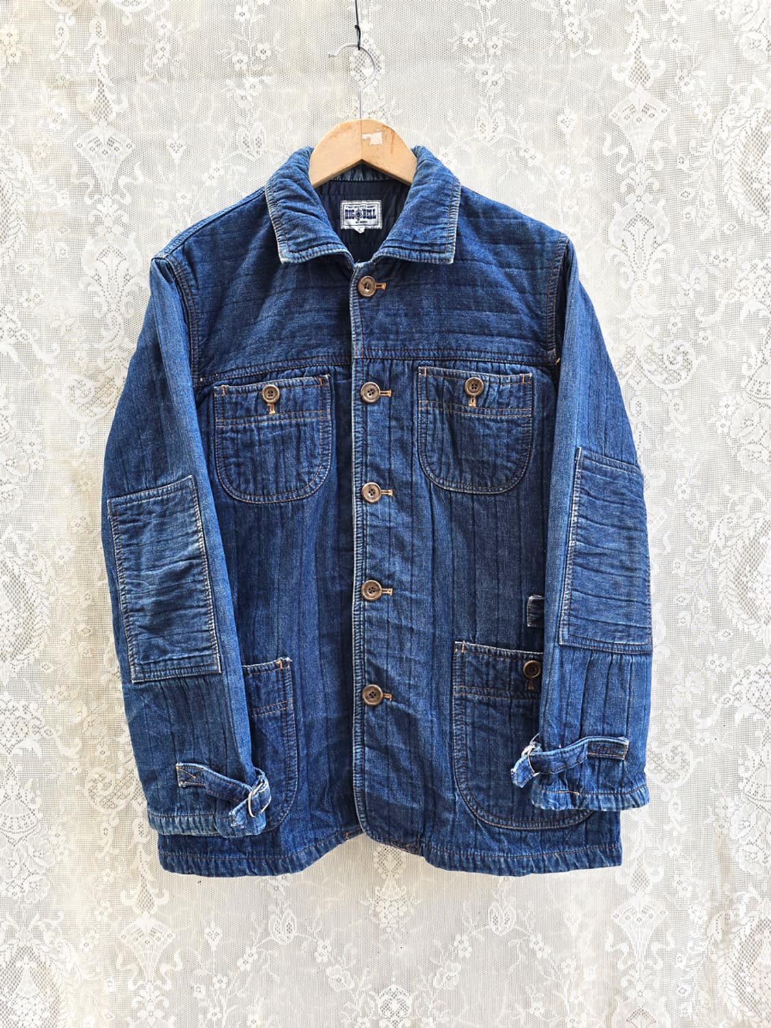 90s 빅 벨 데님 퀄팅 커버올 상품이미지1