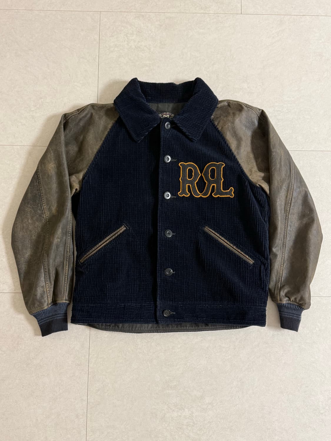 RRL 아플리케 코듀로이 바시티 자켓 farewell varsity 상품이미지1