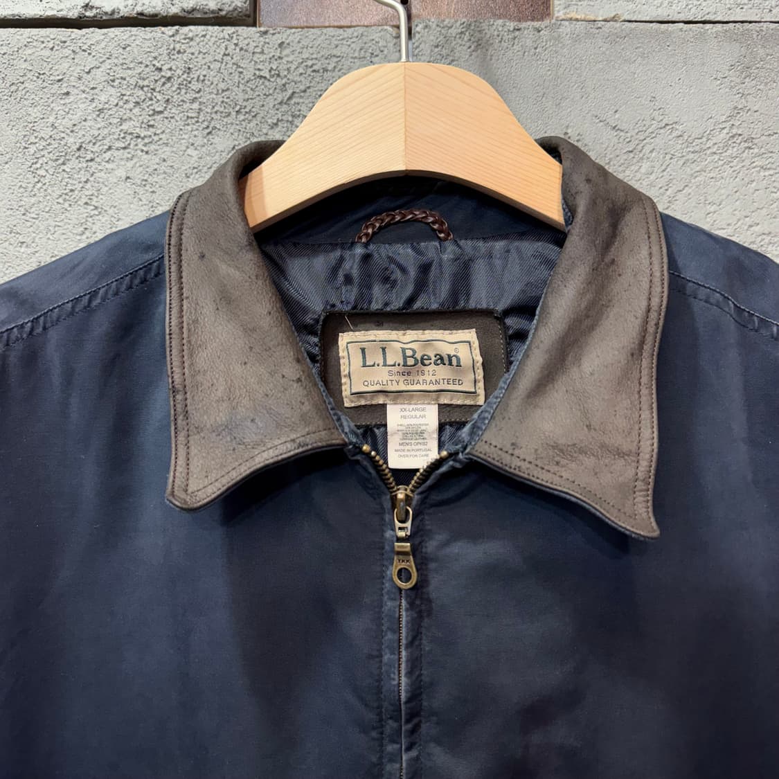 90s 엘엘빈 LLBean 레더 카라 블루종 자켓 (2XL) 상품이미지2