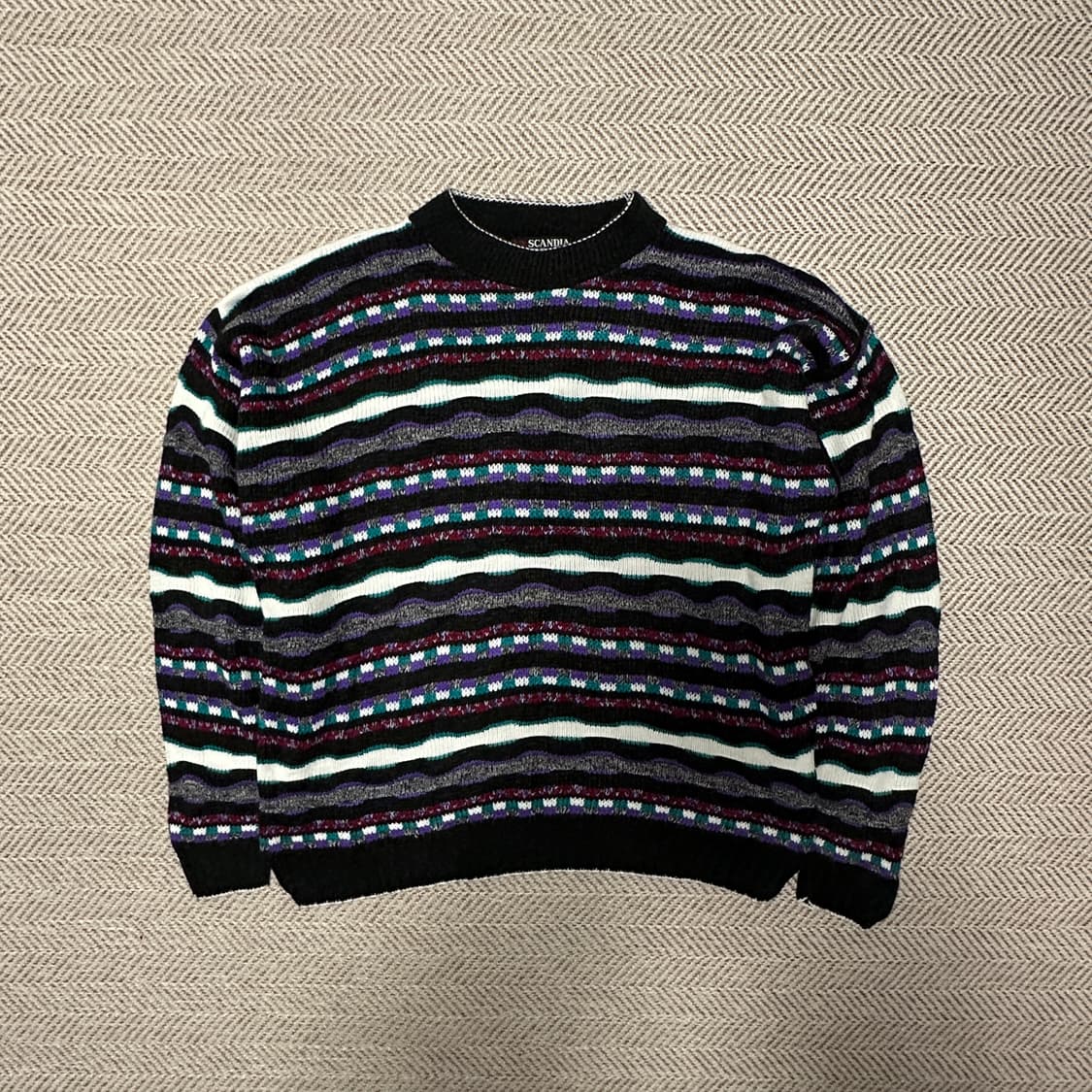 VINTAGE usa made acrylic knit sweater 상품이미지1
