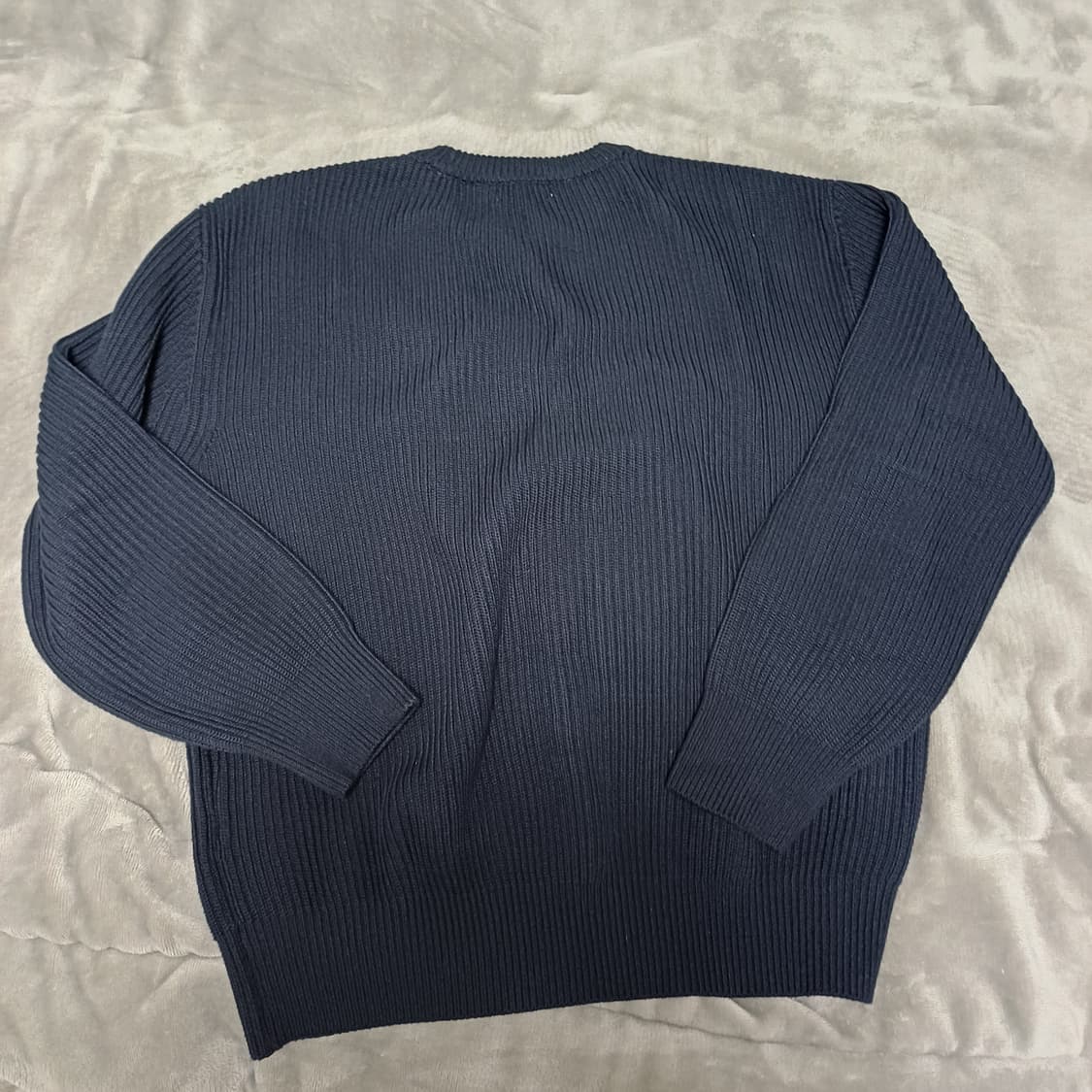 스테디에브리웨어 크루넥 코튼 립 니트 다크네이비 2사이즈 상품이미지2