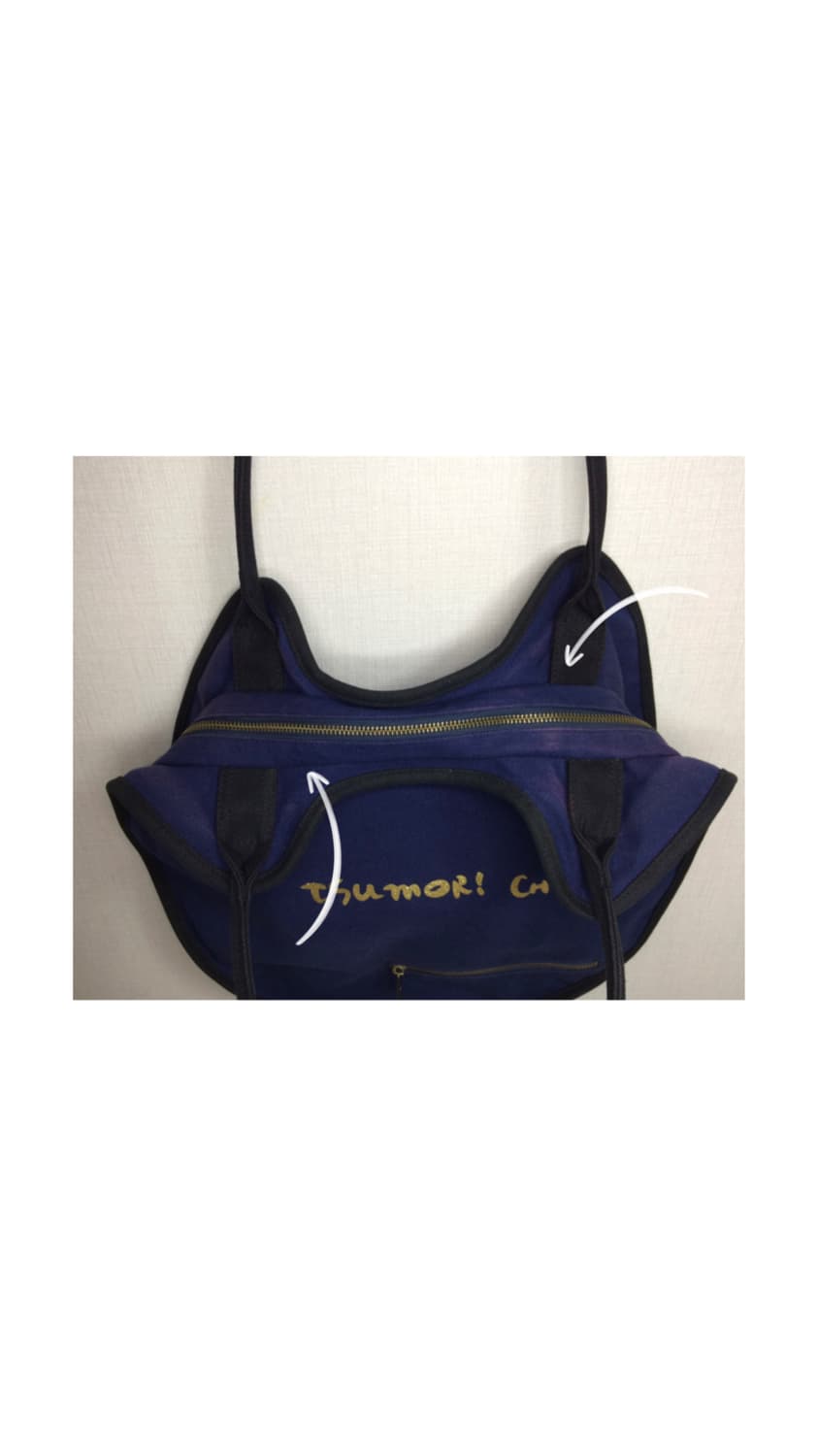 츠모리 치사토 네이비 캣 페이스 토트백 숄더백 상품이미지4