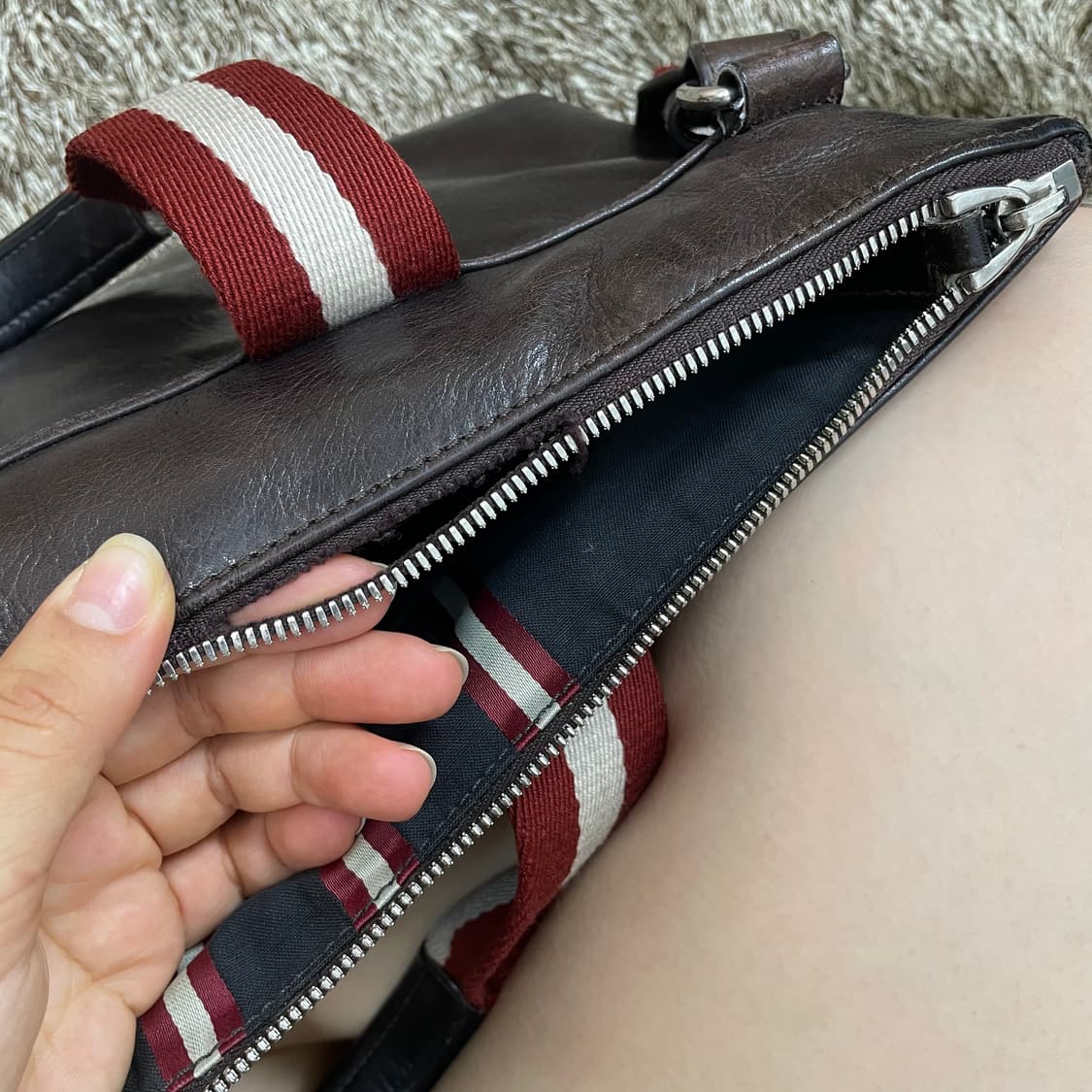 발리 Bally 브라운 레더 서류가방 토트 크로스백 상품이미지9