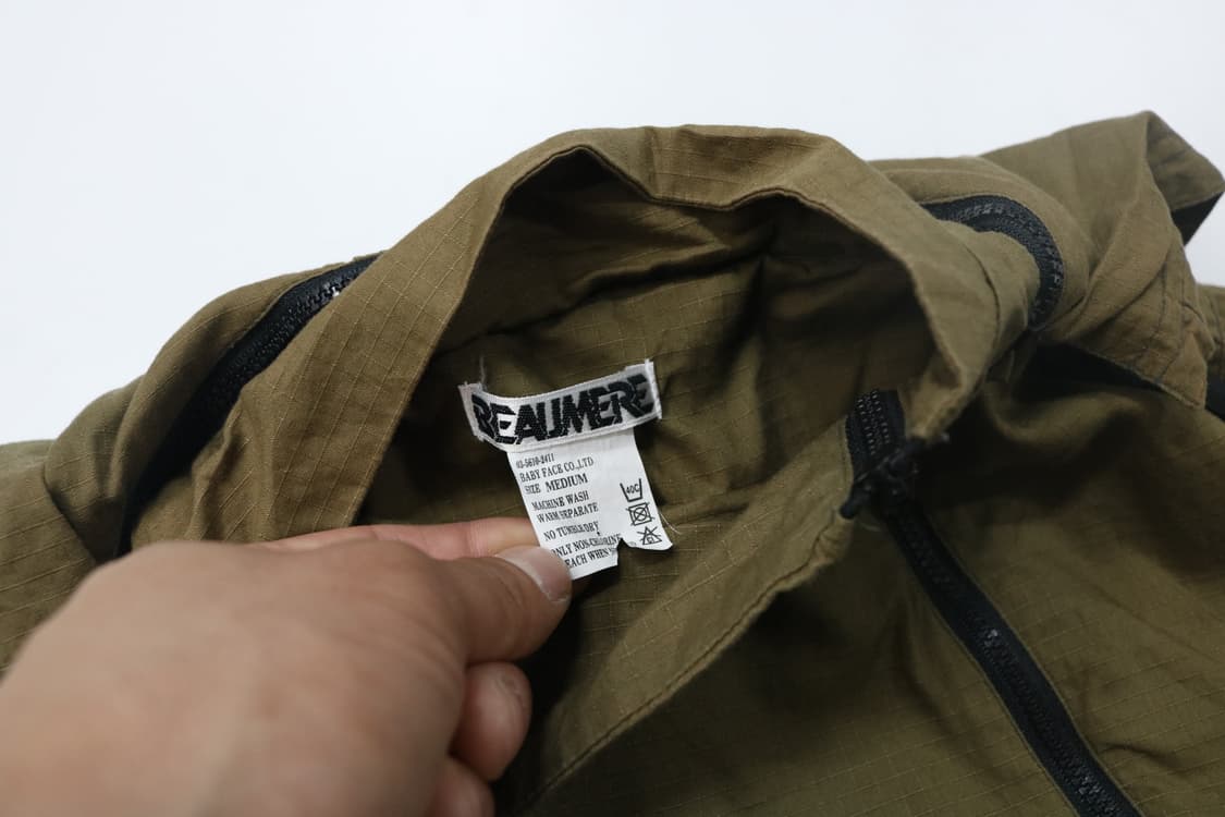 BEAUMERE 빈티지 립스탑 반팔 아노락 후드 자켓 (M) 상품이미지5