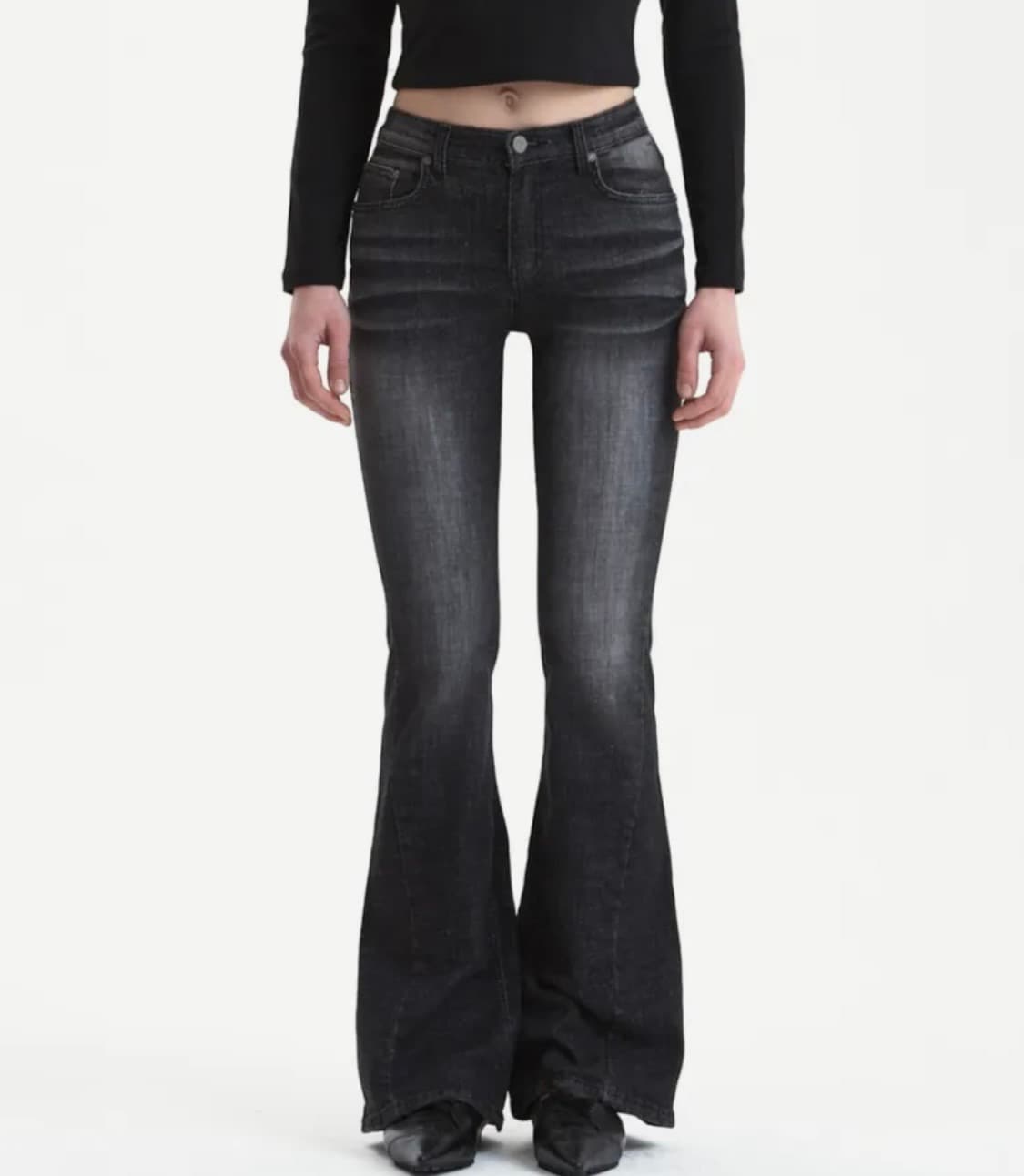 실사O) 시너진 캣워싱 데님팬츠 블랙 상품이미지1