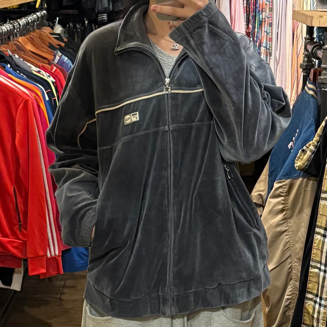 [HI] 휠라 벨벳져지 그레이 상품이미지2