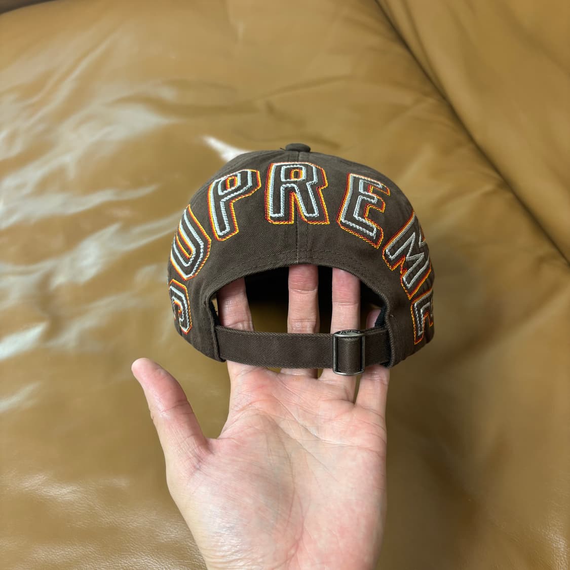 Supreme 슈프림 브라운 6패널 볼캡 모자 Back Arc Logo 상품이미지7