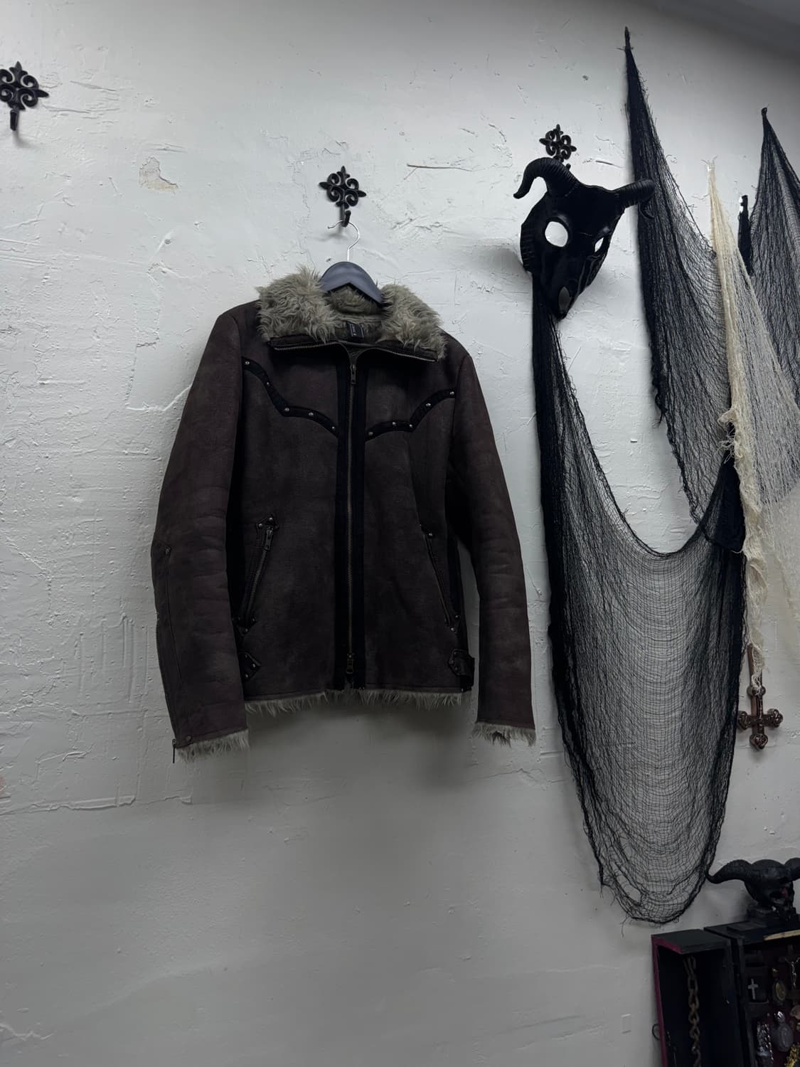 Chil deric 00s western mouton fur jacket 상품이미지1
