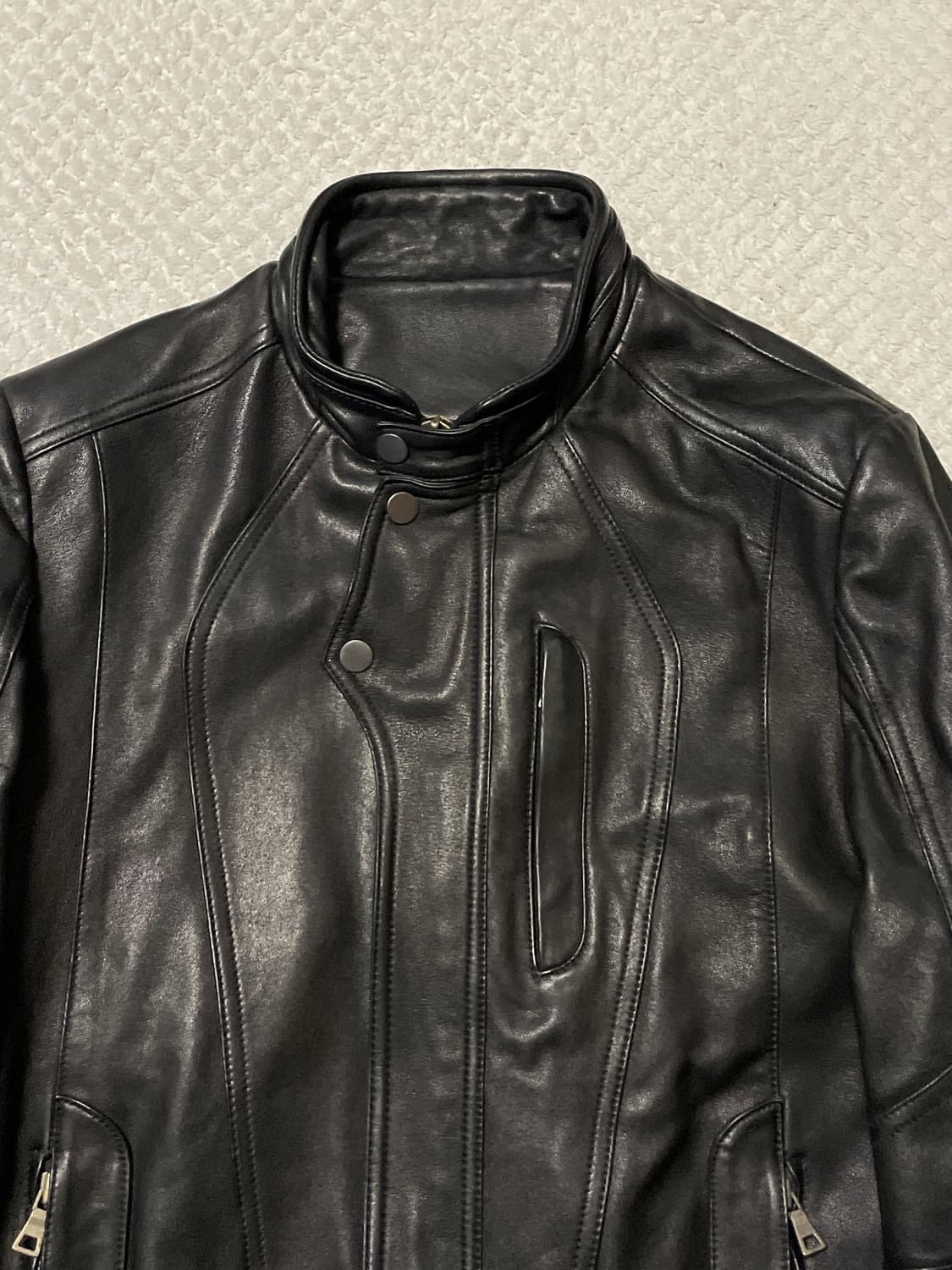 광희시장 아티잔 무드 램스킨 양가죽 절개 레더 자켓 상품이미지4