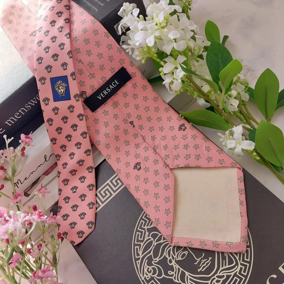 베르사체 실크 메두사 스타 패턴 넥타이 9.6cm A+~A등급 K1554 상품이미지4