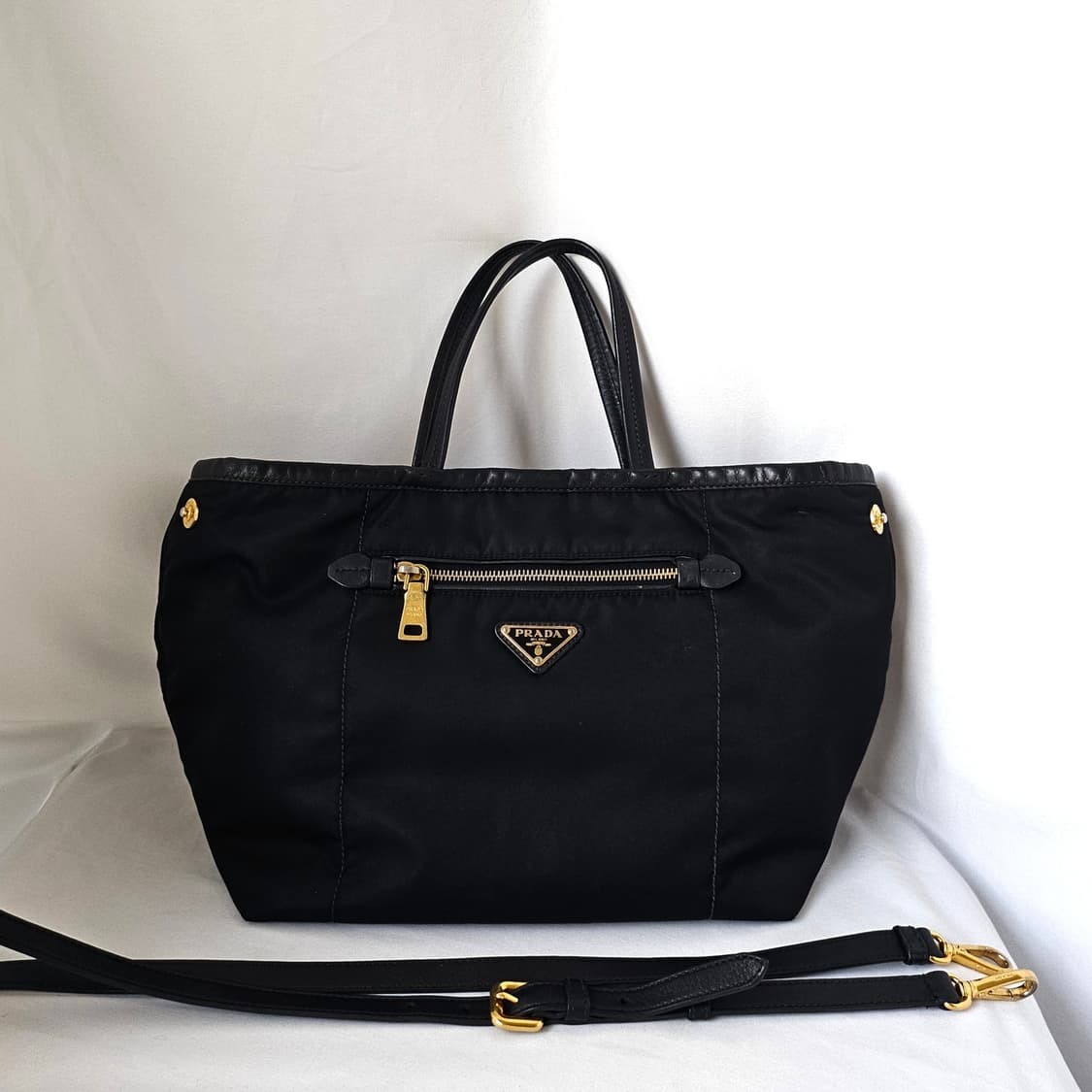[정품 PRADA] 프라다 금장 나일론 2way백 토트백 크로스백 상품이미지1