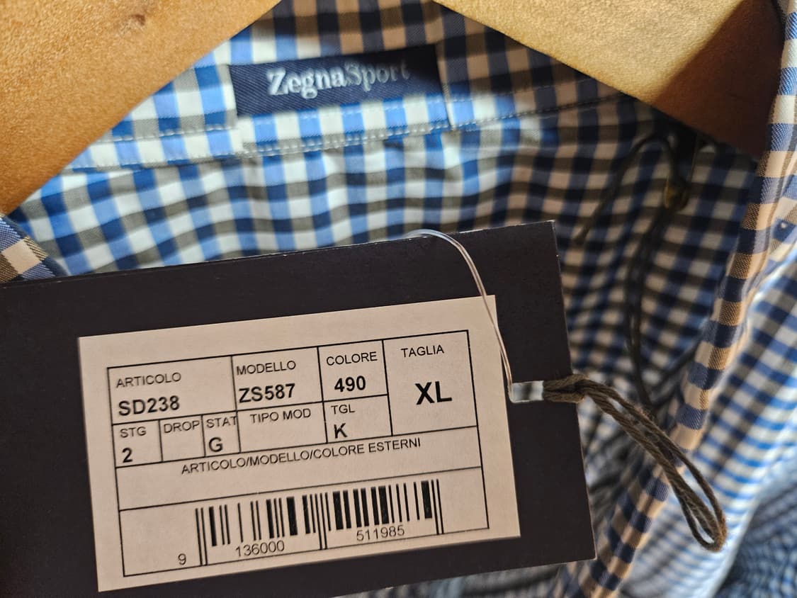 제냐 Zegna Sport 체크 셔츠 XL 상품이미지3