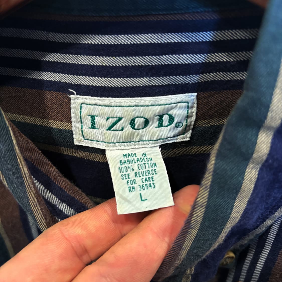 IZOD 아이조드 코튼 워시드 멀티라인 스트라이프 셔츠 3라인 디테일 상품이미지7