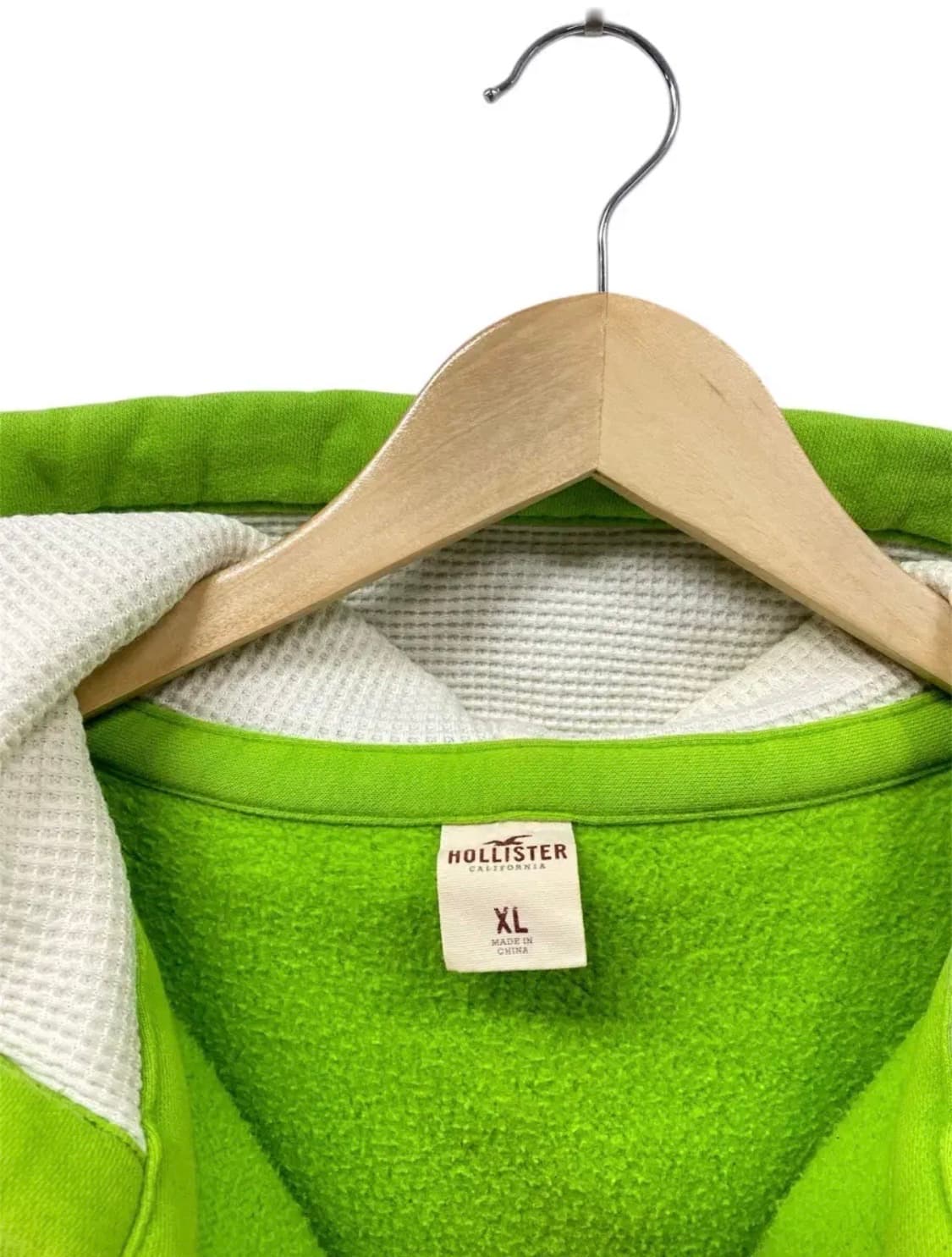 홀리스터 연두색 반집업 기모 후드티 XL 상품이미지4