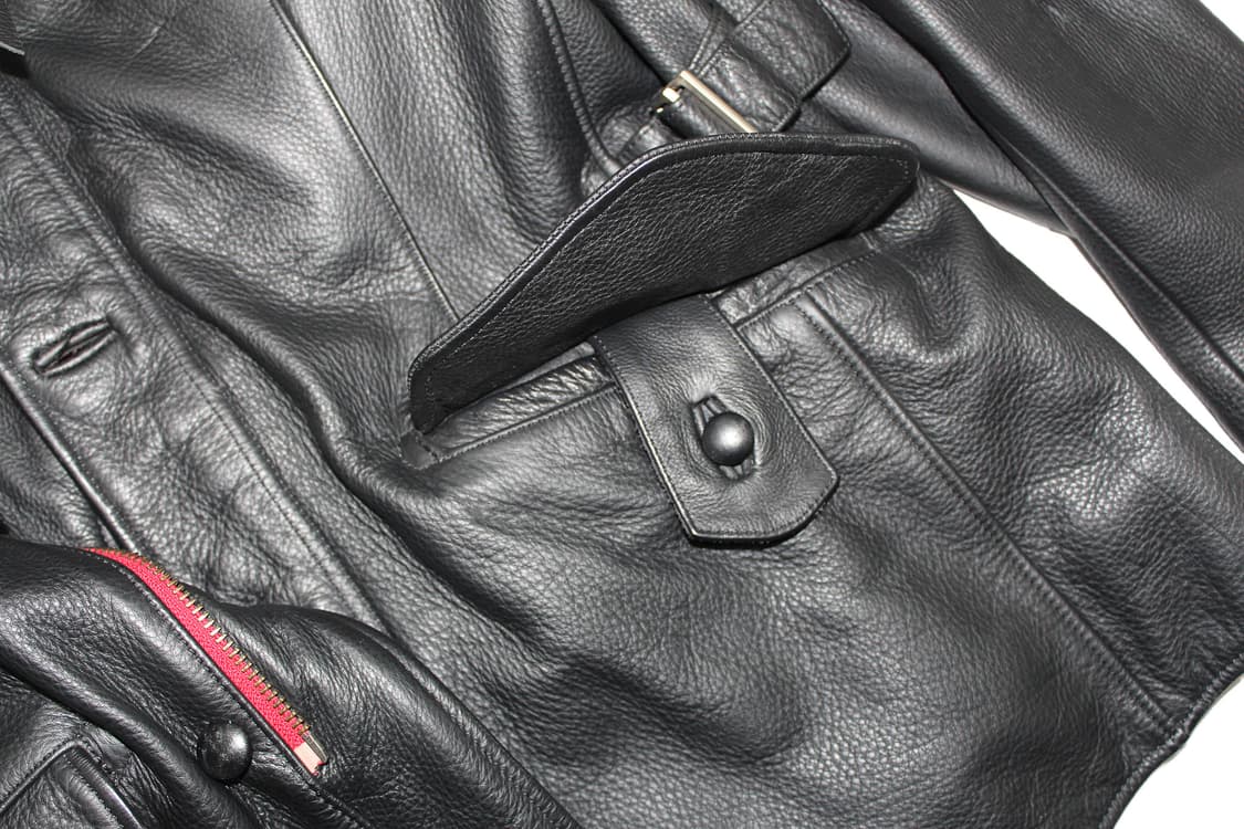 2000s Japan 카우레더 코트 상품이미지5