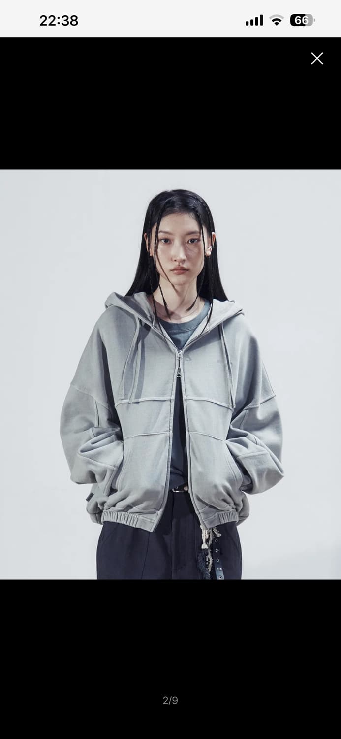 노드랩스 DOUBLE HOODIE ZIP-UP 라이트그레이 (m) 상품이미지1