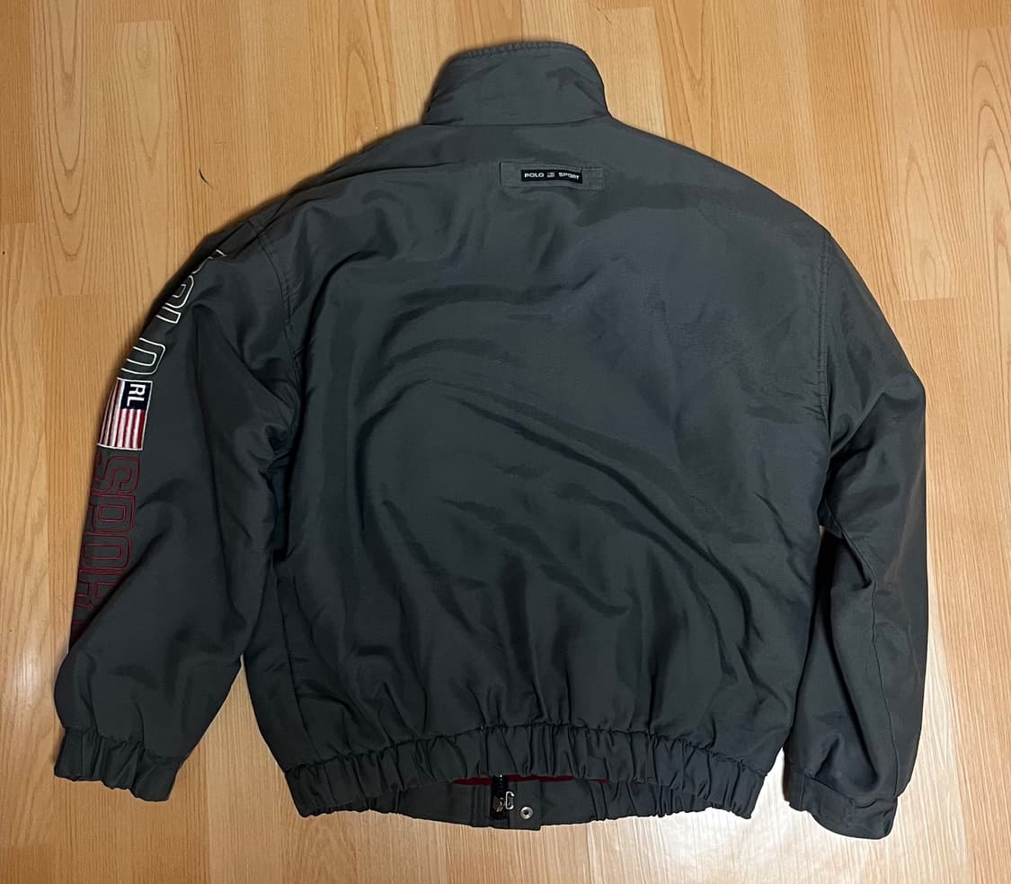 90s 폴로 스포츠 사이드라인 자수 빅로고 차콜 올드스쿨 점퍼 자켓 상품이미지4