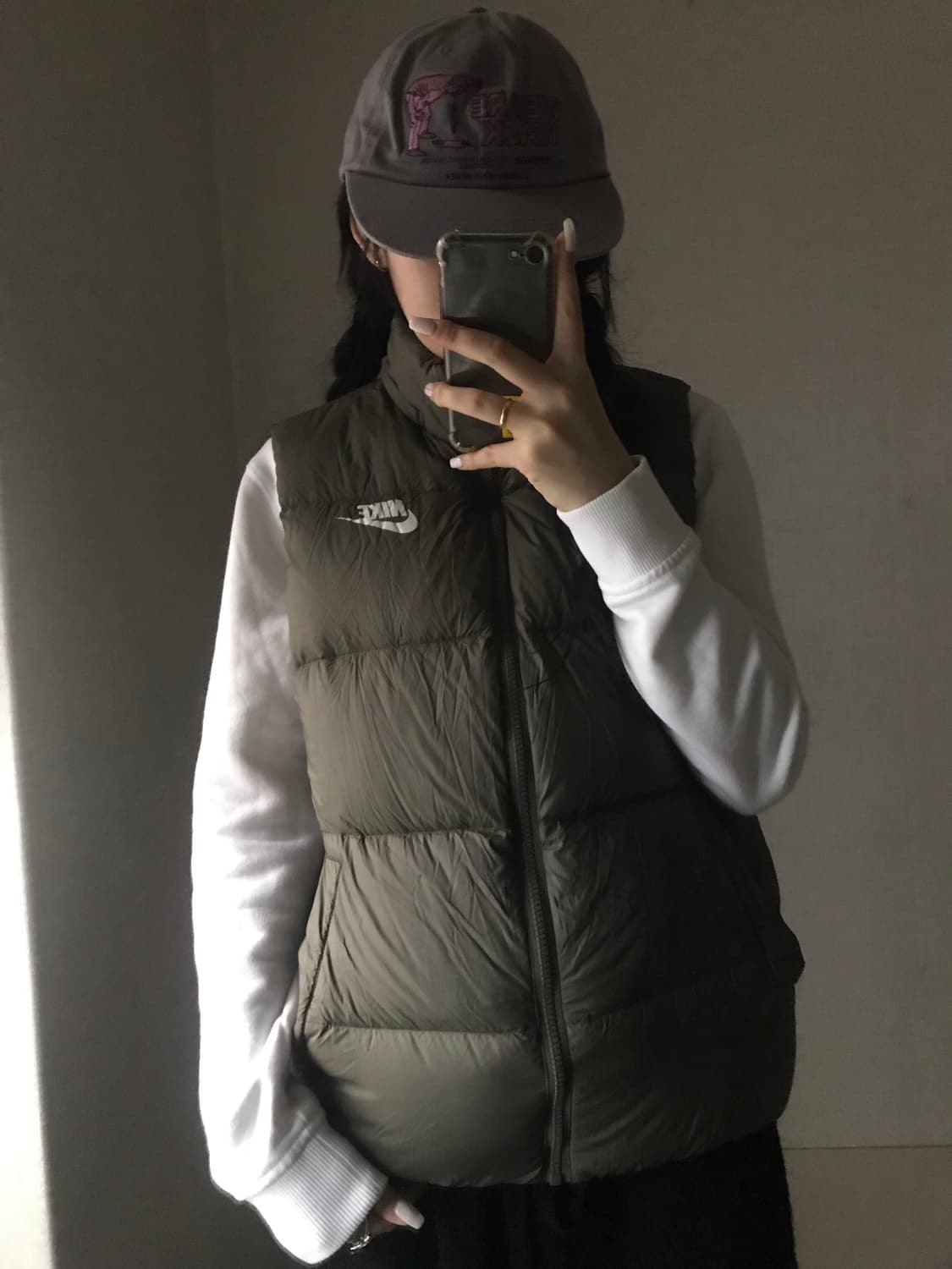 나이키 카키 패딩 조끼 상품이미지1