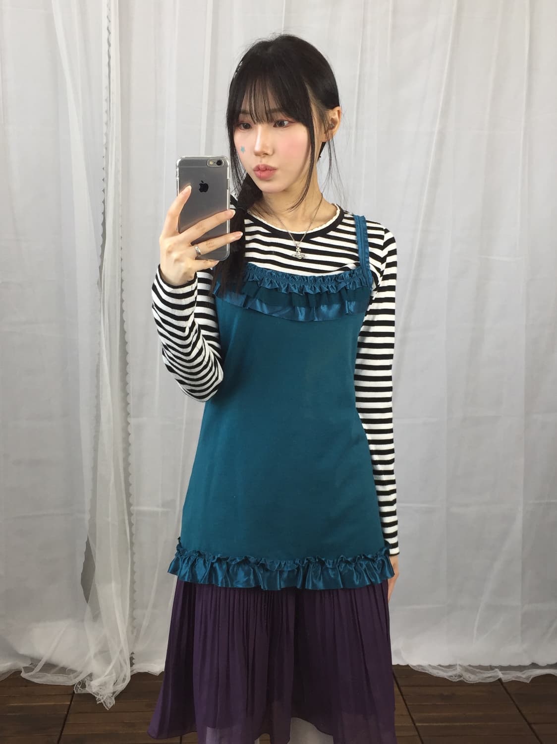 Jpn Ruffle Tiara Sleeveless T-Shirts 상품이미지3