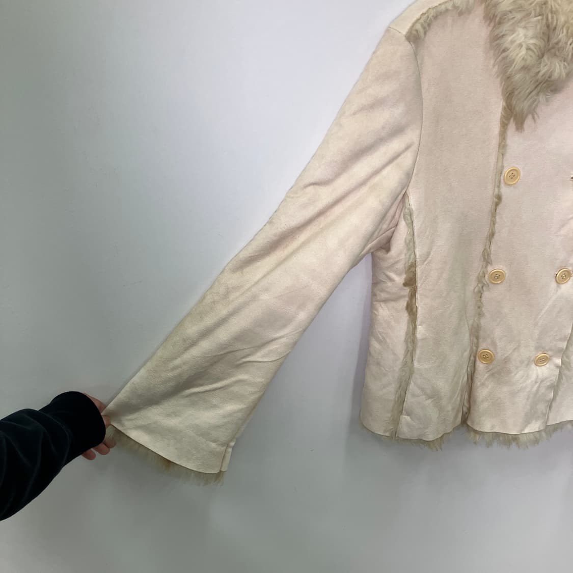 막스마라 막스앤코 아이보리 퍼 트리밍 스웨이드 무스탕 자켓 42 상품이미지6