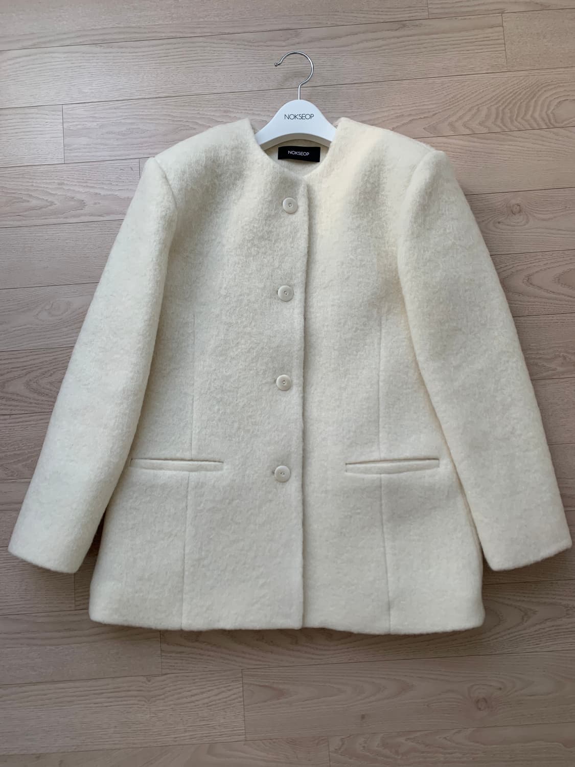 녹섭 알파카 블랜드 하프코트 아이보리(새상품) 상품이미지1