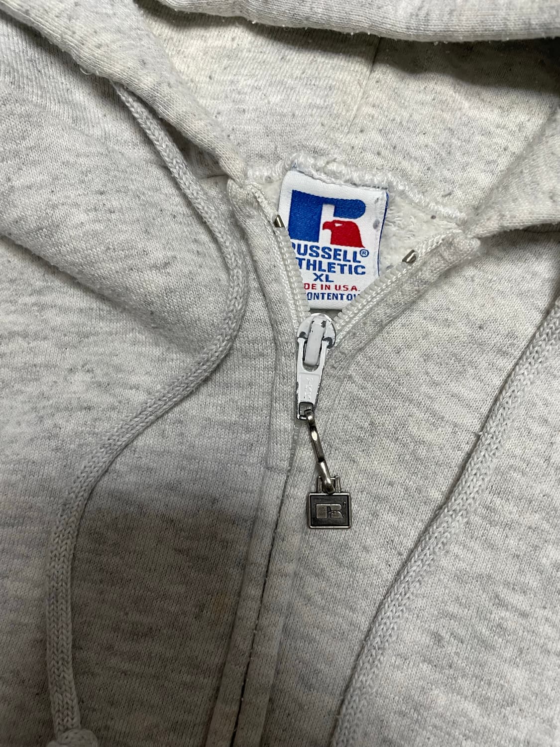 90s USA 러셀 RUSSELL 배기 후드 집업 애쉬 그레이 상품이미지2