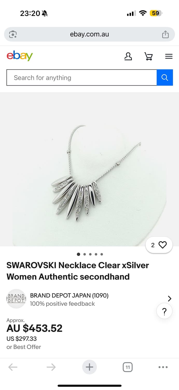 새상품) 스와로브스키 클리어 실버 스파이크 네크리스 은 목걸이 다이아 골 상품이미지7